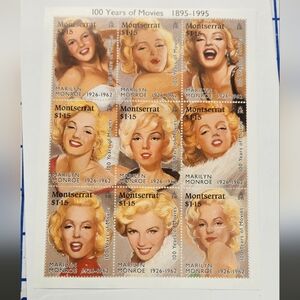 NWT 100 years of movies Marilyn Monroe stamps